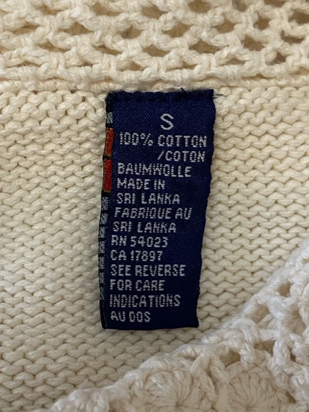 Vintage GAP Crochet Collar Cardigan Peter Pan Button Cottagecore Preppy Small - Picture 8 of 8